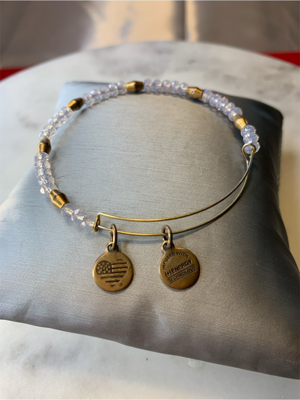 Alex and Ani-Inspired Gold & Clear Beaded Bracelet